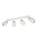 Barrette de 4 Spots Plafond BIDAR Ampoule excl. 4x E14 max. Finition métallique 10 W