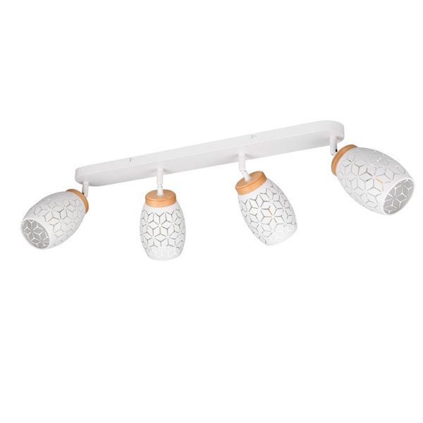 Regleta de 4 Focos de Techo BIDAR Bombilla excl. 4x E14 max. 10W Acabado Metálico