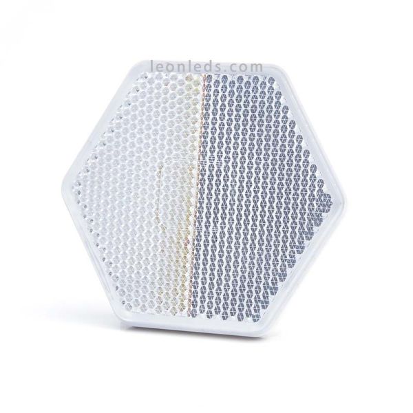 Catadióptrico Hexagonal Adhesivo 3 Colores Blanco Naranja y Rojo de Was | LeonLeds