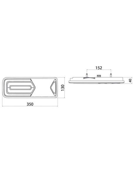 Medidas Piloto Trasero LED VIGNAL LC12 - 12V - 24V - Intermitente Dinámico y Catadióptrico para Furgoneta o Camión Rigido