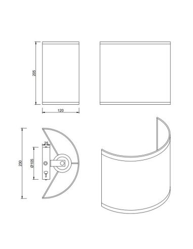 Aplique de Pared AIMEE Pantalla natural Bombilla excl. 1x E27 max. 10W IP20