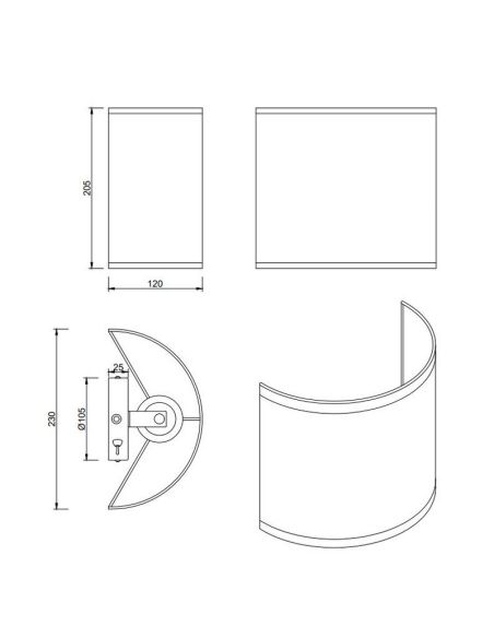 Aplique de Pared AIMEE Pantalla natural Bombilla excl. 1x E27 max. 10W IP20