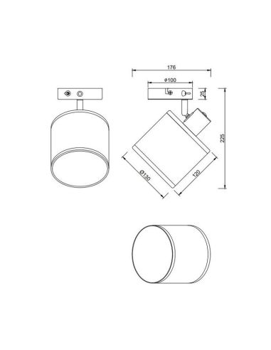 Foco de Techo o Pared AIMEE Pantalla Natural Bombilla excl. 1x E14 max. 10W IP20