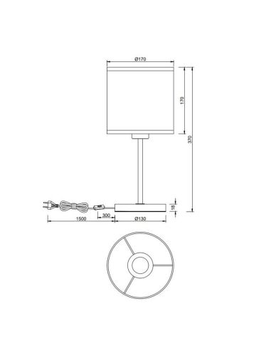 Lámpara de Sobremesa AIMEE Pantalla natural Bombilla excl. 1x E27 max. 10W IP20
