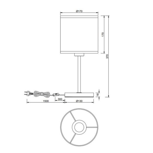 Lámpara de Sobremesa AIMEE Pantalla natural Bombilla excl. 1x E27 max. 10W IP20
