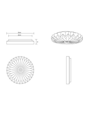 Plafón de Techo LED Regulable, Función Memoria 18W 1900Lm 2700-6000K Efecto Estrella