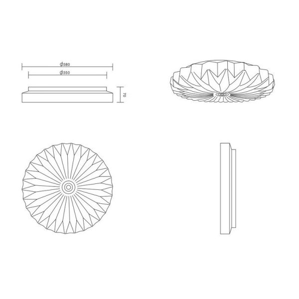 Plafón de Techo LED Regulable, Función Memoria 18W 1900Lm 2700-6000K Efecto Estrella