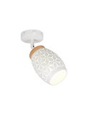Aplique de Pared BIDAR Metálico con Interruptor integrado Bombilla excl. 1x E14 max. 10W IP20 Blanco