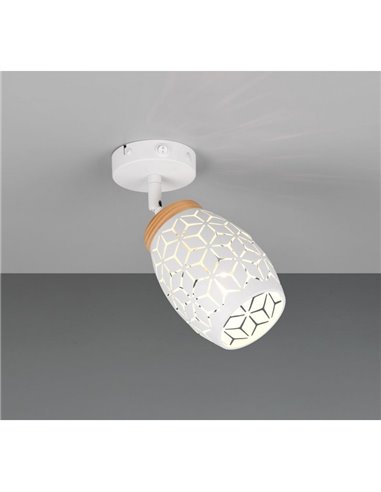Aplique de Pared BIDAR Metálico con Interruptor integrado Bombilla excl. 1x E14 max. 10W IP20 Blanco