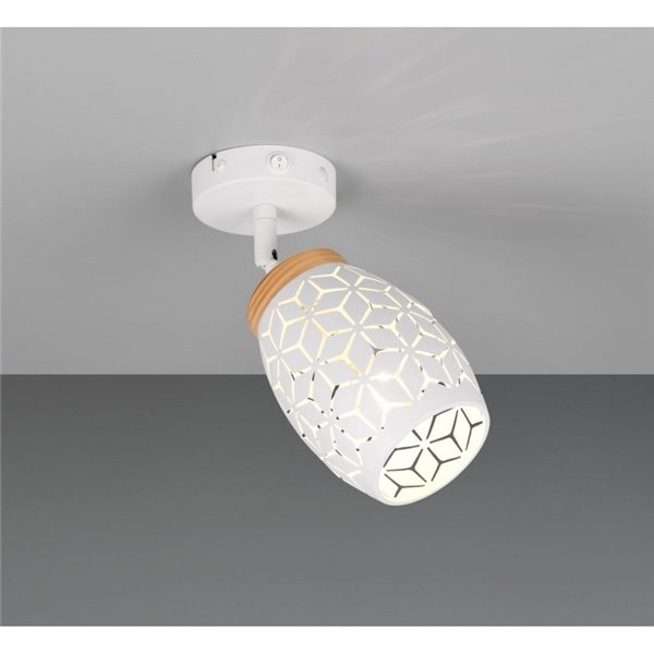 Aplique de Pared BIDAR Metálico con Interruptor integrado Bombilla excl. 1x E14 max. 10W IP20 Blanco