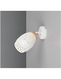 Aplique de Pared BIDAR Metálico con Interruptor integrado Bombilla excl. 1x E14 max. 10W IP20 Blanco