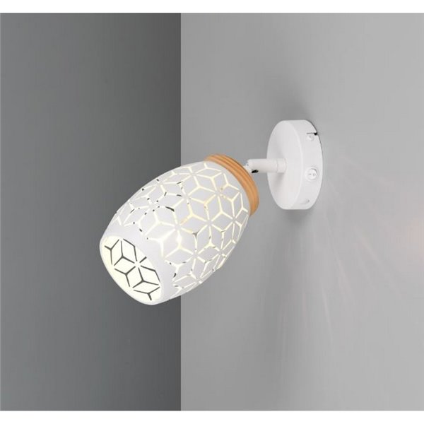 Aplique de Pared BIDAR Metálico con Interruptor integrado Bombilla excl. 1x E14 max. 10W IP20 Blanco