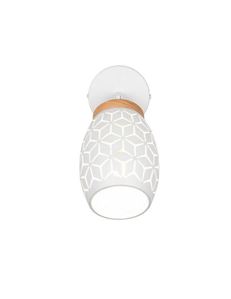 Aplique de Pared BIDAR Metálico con Interruptor integrado Bombilla excl. 1x E14 max. 10W IP20 Blanco