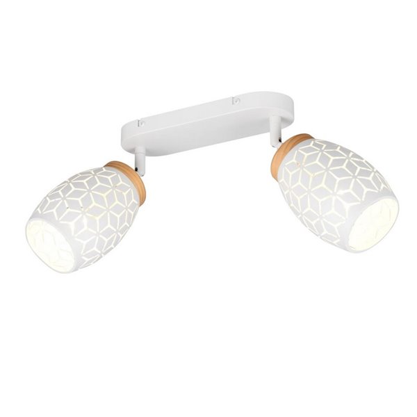 Regleta de 2 Focos de Techo BIDAR Bombillas excl. 2x E14 max. 10W IP20 Blanco