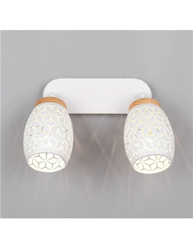 Regleta de 2 Focos de Techo BIDAR Bombillas excl. 2x E14 max. 10W IP20 Blanco