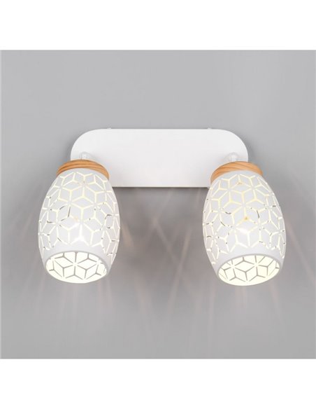Barrette de 2 Ampoules Spots Plafond BIDAR excl. 2x E14 max. 10W IP20 Blanc