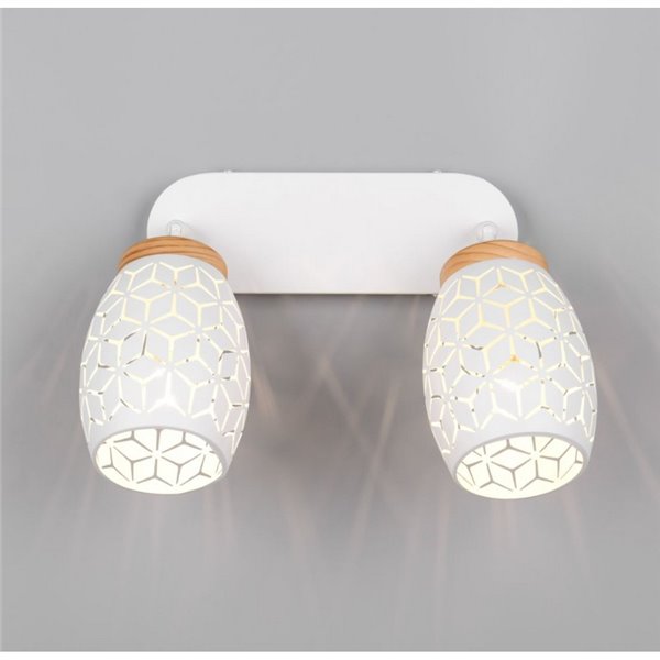 Regleta de 2 Focos de Techo BIDAR Bombillas excl. 2x E14 max. 10W IP20 Blanco