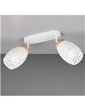 Regleta de 2 Focos de Techo BIDAR Bombillas excl. 2x E14 max. 10W IP20 Blanco