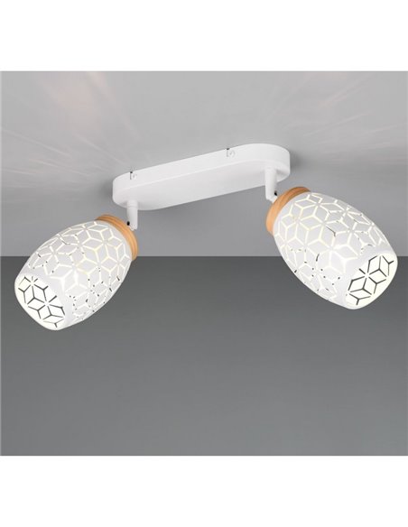 Regleta de 2 Focos de Techo BIDAR Bombillas excl. 2x E14 max. 10W IP20 Blanco