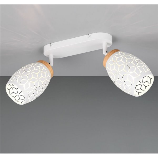 Regleta de 2 Focos de Techo BIDAR Bombillas excl. 2x E14 max. 10W IP20 Blanco