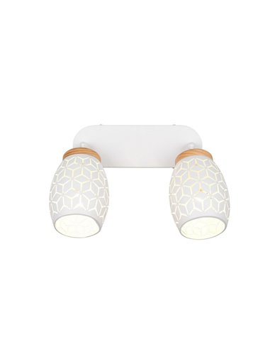 Regleta de 2 Focos de Techo BIDAR Bombillas excl. 2x E14 max. 10W IP20 Blanco