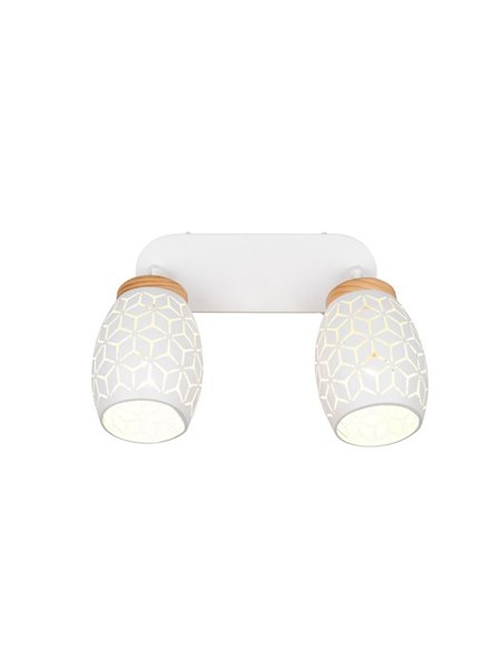 Barrette de 2 Ampoules Spots Plafond BIDAR excl. 2x E14 max. 10W IP20 Blanc
