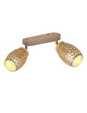 Regleta de 2 Focos de Techo BIDAR Bombillas excl. 2x E14 max. 10W IP20 Marrón