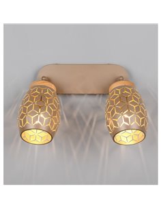 Regleta de 2 Focos de Techo BIDAR Bombillas excl. 2x E14 max. 10W IP20 Marrón 2