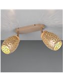 Regleta de 2 Focos de Techo BIDAR Bombillas excl. 2x E14 max. 10W IP20 Marrón