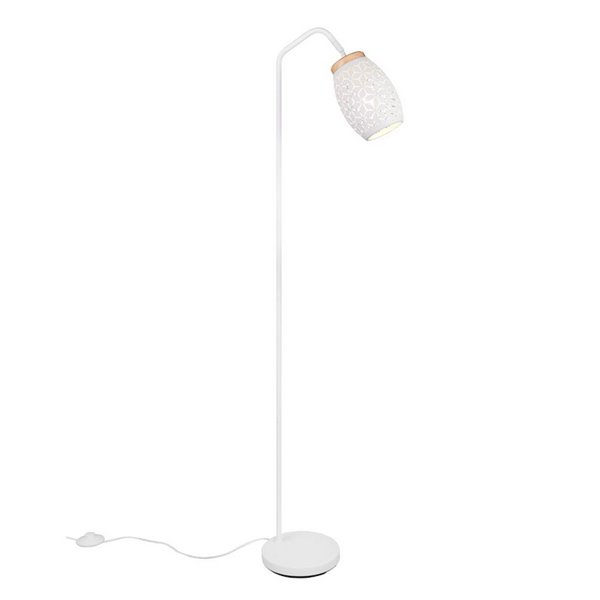 Lámpara de Pie BIDAR Interruptor de pedal Bombilla excl. 1x E27 max. 10W IP20 Blanco