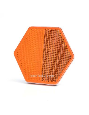 Catadióptrico Hexagonal Adhesivo 3 Colores Blanco Naranja y Rojo de Was | LeonLeds