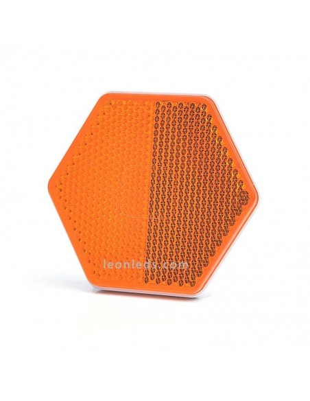Catadióptrico Hexagonal Adhesivo 3 Colores Blanco Naranja y Rojo de Was | LeonLeds