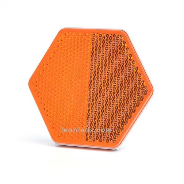 Catadióptrico Hexagonal Adhesivo 3 Colores Blanco Naranja y Rojo de Was | LeonLeds