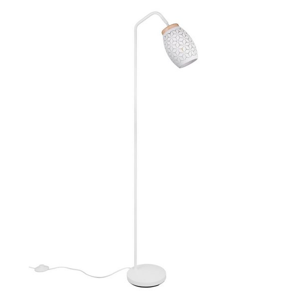 Lámpara de Pie BIDAR Interruptor de pedal Bombilla excl. 1x E27 max. 10W IP20 Blanco