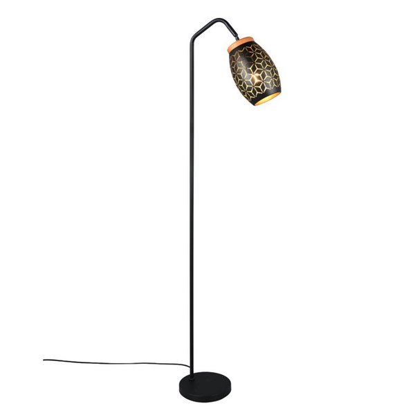 Lámpara de Pie BIDAR Interruptor de pedal Bombilla excl. 1x E27 max. 10W IP20 Negro/Oro