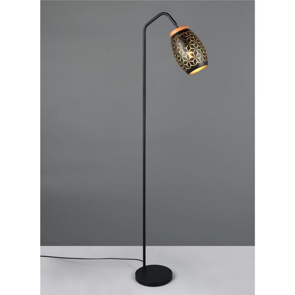 Lámpara de Pie BIDAR Interruptor de pedal Bombilla excl. 1x E27 max. 10W IP20 Negro/Oro