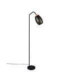 Lámpara de Pie BIDAR Interruptor de pedal Bombilla excl. 1x E27 max. 10W IP20 Negro/Oro