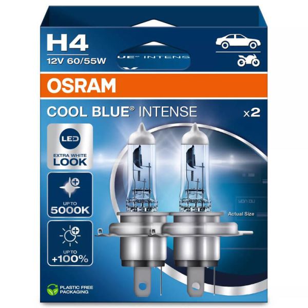 Bombillas H4 luz mas blanca 5000K y 100% mas de luz Cool Blue Intense Next Generation 2 Uds. 64193CBN-2HB