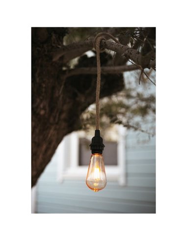 Pack de 10 Bombillas E27 para uso exterior e interior, de filamento, color ámbar, 220V ST64 1.5W 