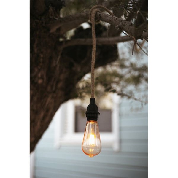 Pack de 10 Bombillas E27 para uso exterior e interior, de filamento, color ámbar, 220V ST64 1.5W 