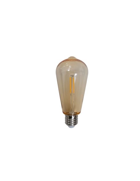 Pack de 10 Bombillas E27 para uso exterior e interior, de filamento, color ámbar, 220V ST64 1.5W 