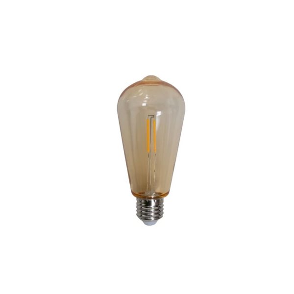 Pack de 10 Bombillas E27 para uso exterior e interior, de filamento, color ámbar, 220V ST64 1.5W 