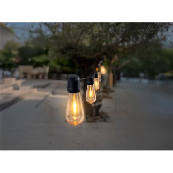 Pack de 10 Bombillas E27 para uso exterior e interior, de filamento, color ámbar, 220V ST64 1.5W 
