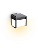 Applique murale solaire d'extérieur à LED EZRA avec détecteur de mouvement, noire, 1,8 W, 250 lm, 3 000 K, IP44