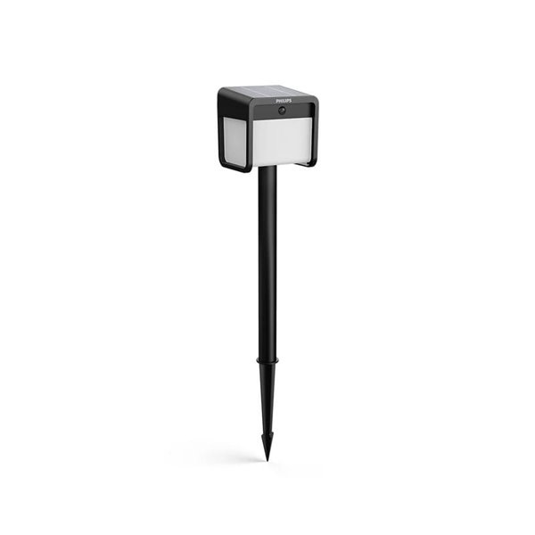 Pedestal LED exterior solar con sensor de movimiento EZRA, negro 1,8W 250Lm, 3000K, IP44