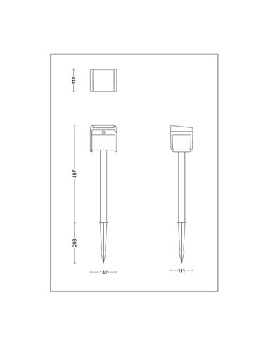 Pedestal LED exterior solar con sensor de movimiento EZRA, negro 1,8W 250Lm, 3000K, IP44
