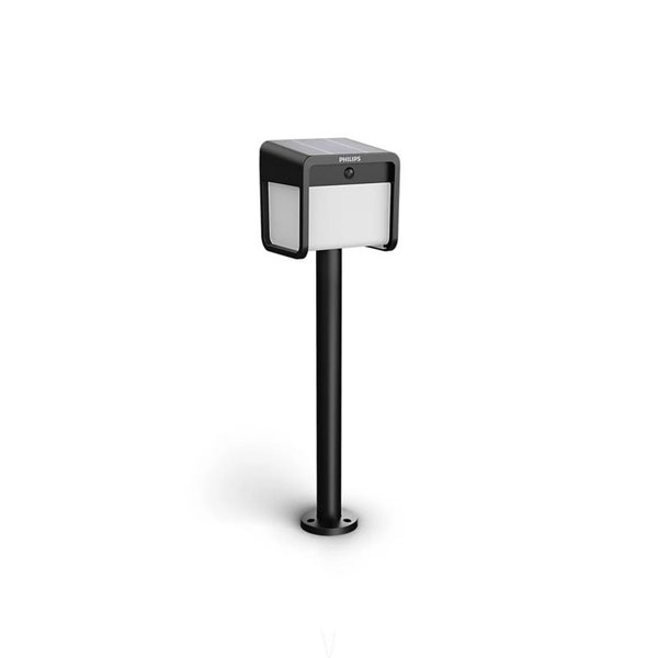 Pedestal LED exterior solar con sensor de movimiento EZRA, negro 1,8W 250Lm, 3000K, IP44