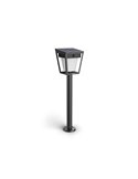 Pedestal LED de exterior solar NISSA, con sensor de movimiento, negro 1,8W 250Lm, 3000K, IP44