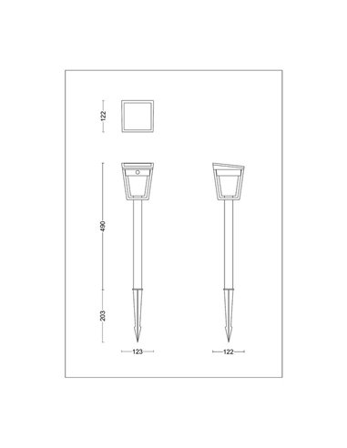 Pedestal LED de exterior solar NISSA, con sensor de movimiento, negro 1,8W 250Lm, 3000K, IP44