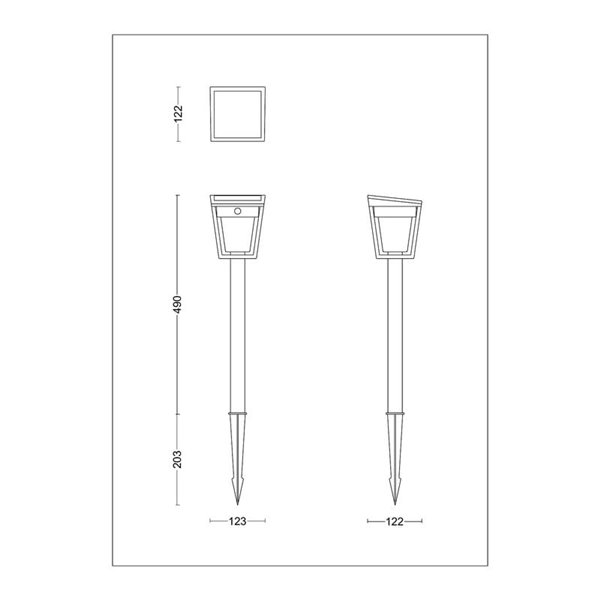 Pedestal LED de exterior solar NISSA, con sensor de movimiento, negro 1,8W 250Lm, 3000K, IP44